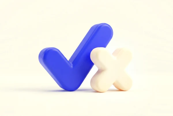 A soft blue check beside a soft cream cross