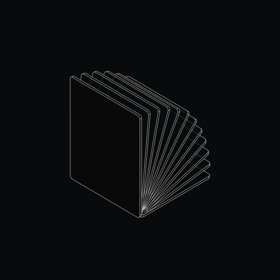 Wireframe of a fanned cascade of plates